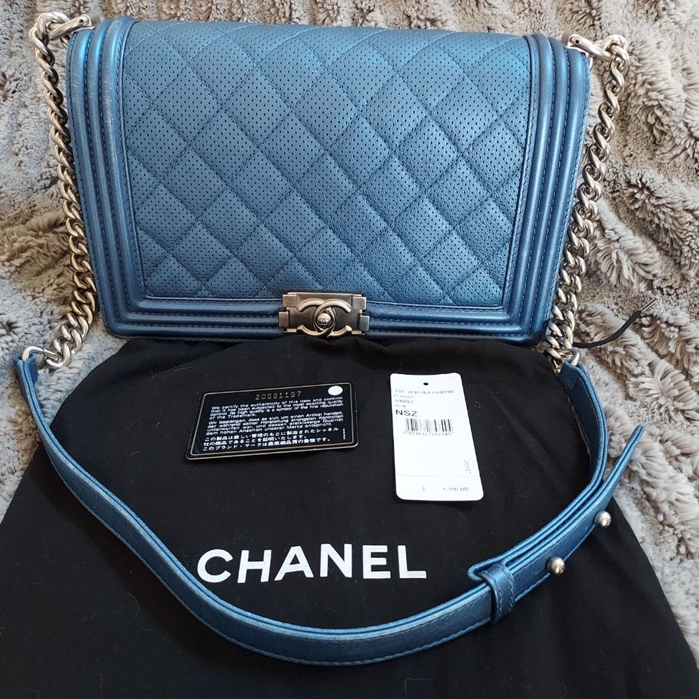 CHANEL Blue Boy bag